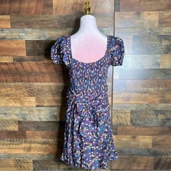 Band of the Free Coraline Purple Floral Crossover Mini Dress. Size Medium. NWT! - Picture 4 of 13